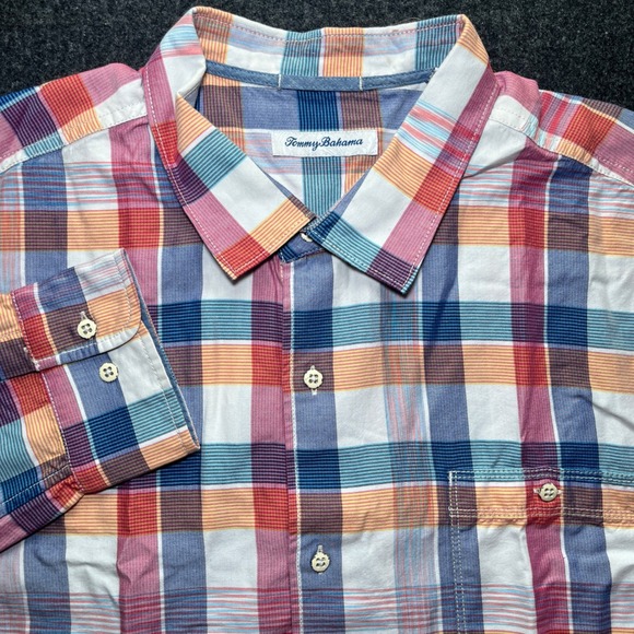 Tommy Bahama Other - Tommy Bahama Button Up Shirt Mens 2XLT Multicolor Plaid Long Sleeve